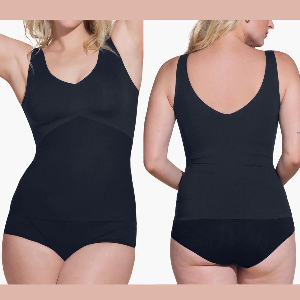 NWT $84 HoneyLove [ Large ] Padded LiftWear Tank in‎ Vamp Black #6404